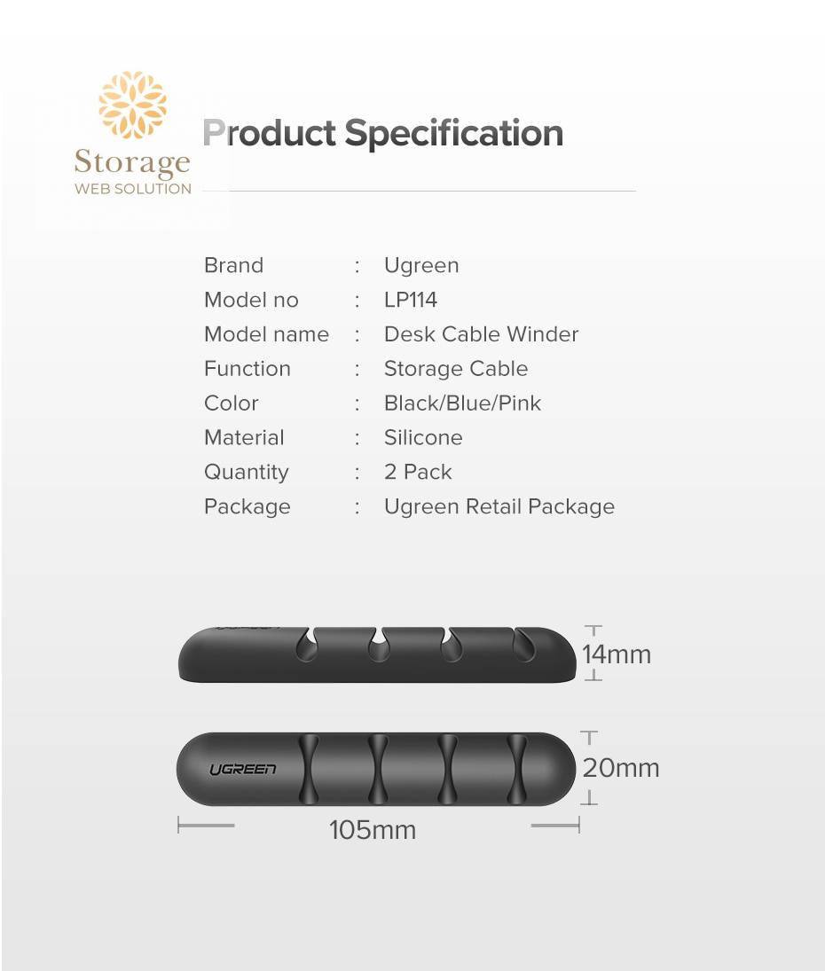 2 Pcs Flexible Silicone Cable Organizer