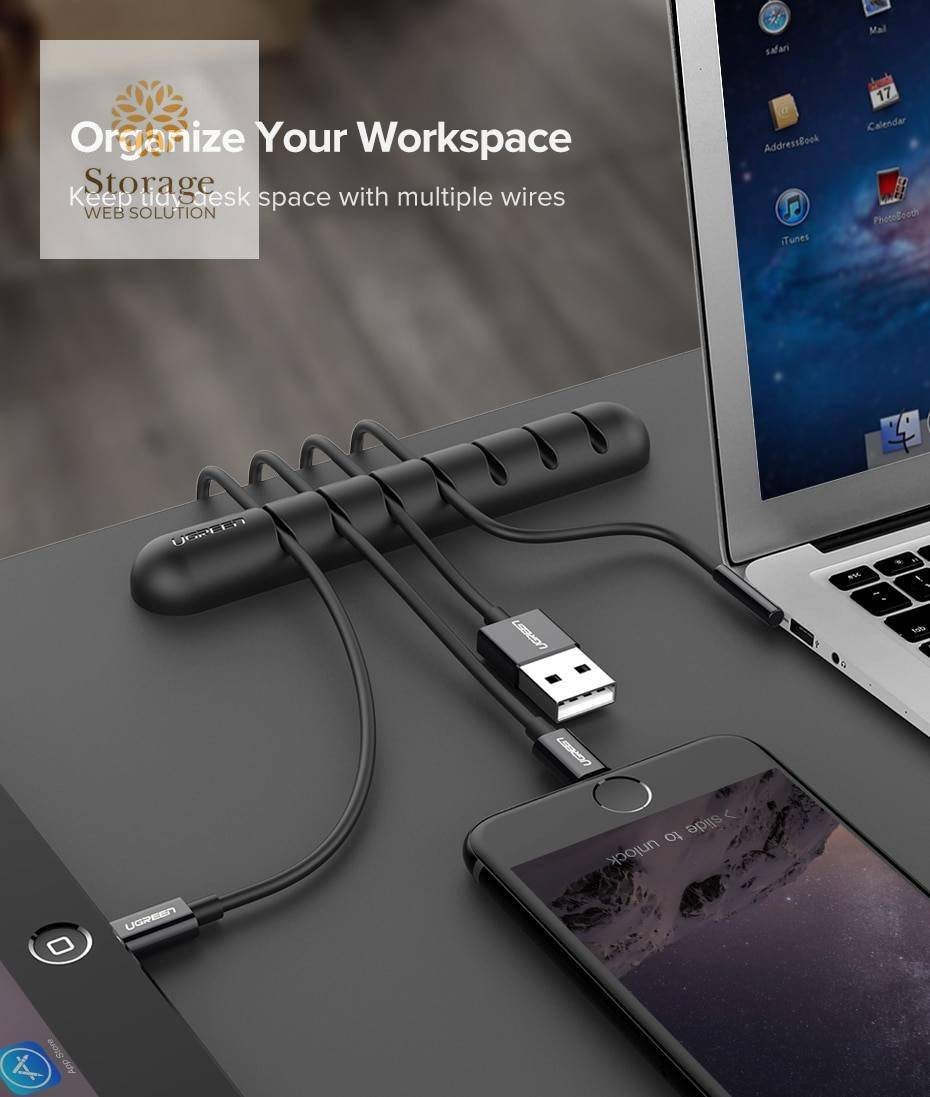 2 Pcs Flexible Silicone Cable Organizer