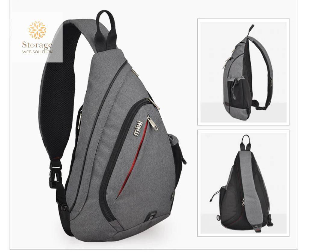 Men's Water Drop One Shoulder USB Backpack