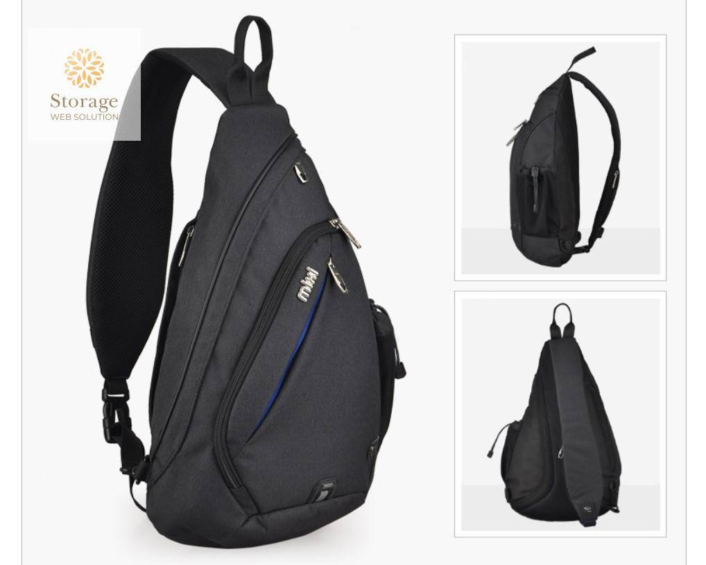 Men's Water Drop One Shoulder USB Backpack