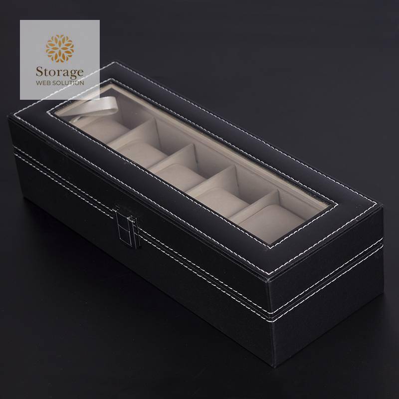 6/10 Slots Leather Wrist Watch Storage Box