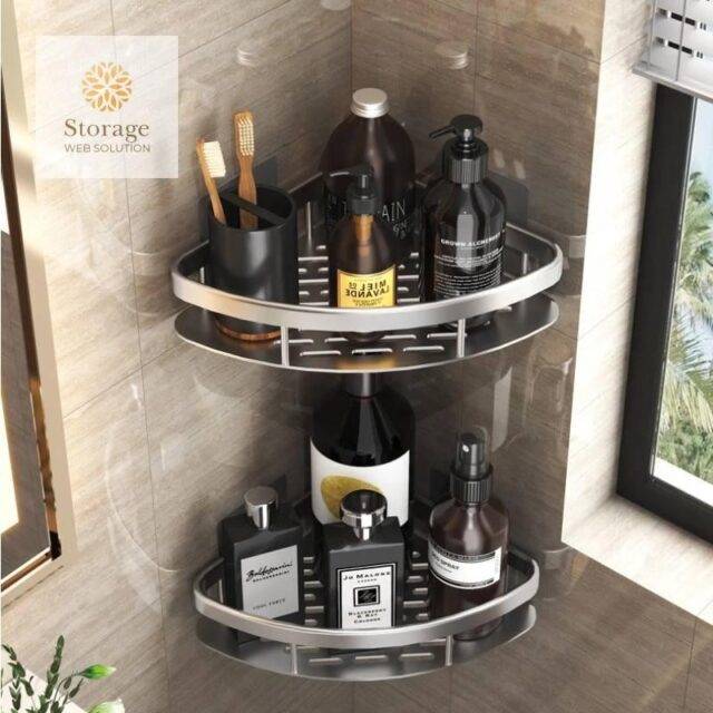 Bathroom Shelves No-drill Shampoo Storage Shower Rack Drill Free